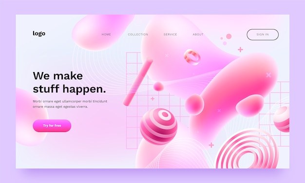 Flat design realistic landing page