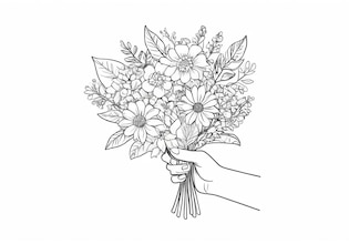 flower bouquet drawings