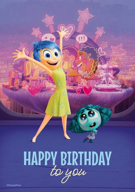 Joy Envy Inside Out 2 Birthday Card