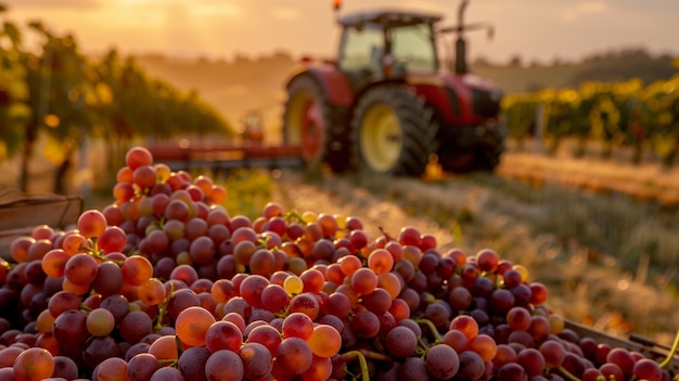 Red grapes in the vineyard