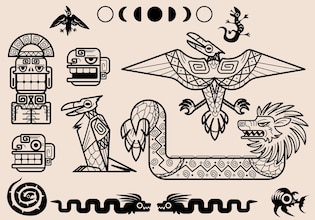 aztec drawings