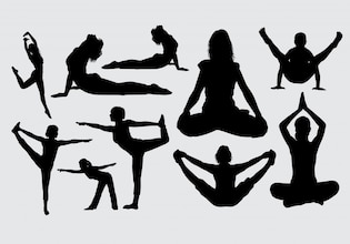 Yoga silhouettes